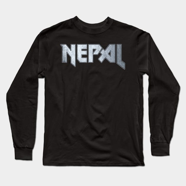 Heavy metal Nepal Long Sleeve T-Shirt by KubikoBakhar